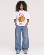 Mockup Boxy Heavyweight Tee White female full-body 05