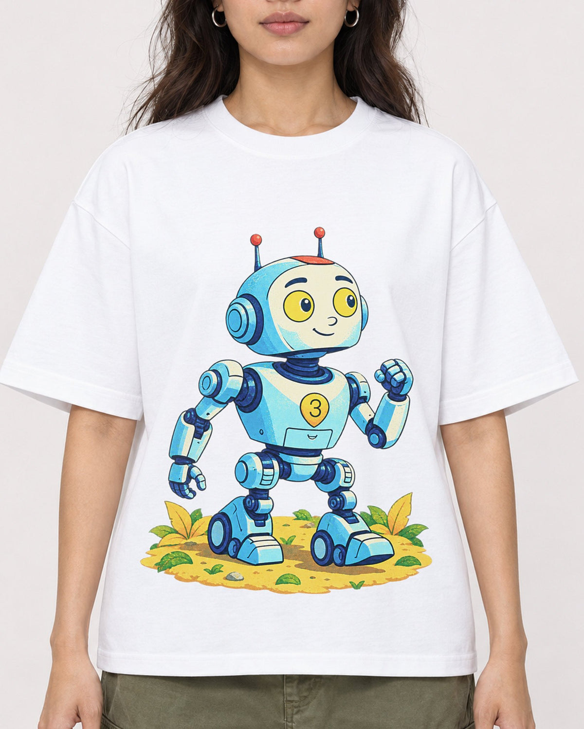 Mockup Boxy Heavyweight Tee White female close-up 02
