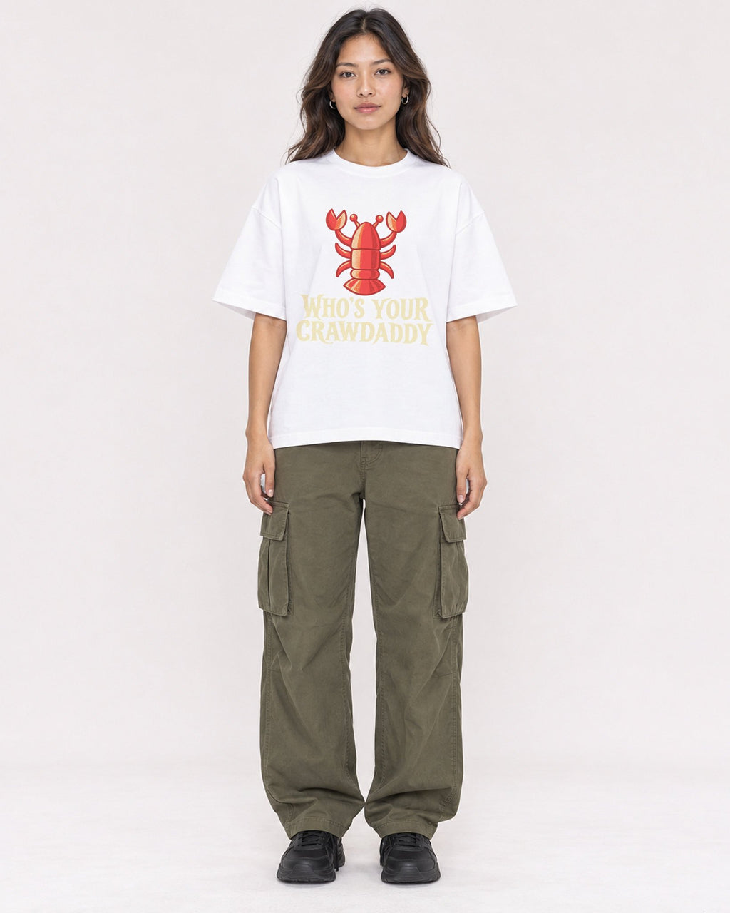 Mockup Boxy Heavyweight Tee White female full-body 02