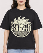 Mockup Boxy Heavyweight Tee Black female close-up 03