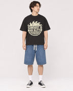 Mockup Boxy Heavyweight Tee Black male full-body 03