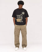 Mockup Boxy Heavyweight Tee Black male full-body 24