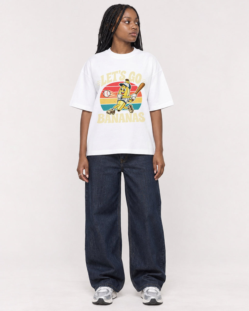 Mockup Boxy Heavyweight Tee White female full-body 04