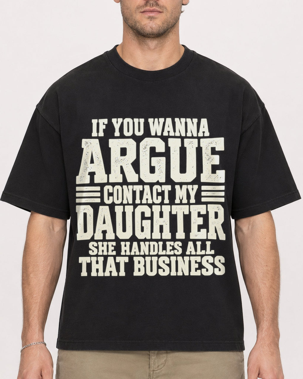 Mockup Boxy Heavyweight Tee Black male close-up 08