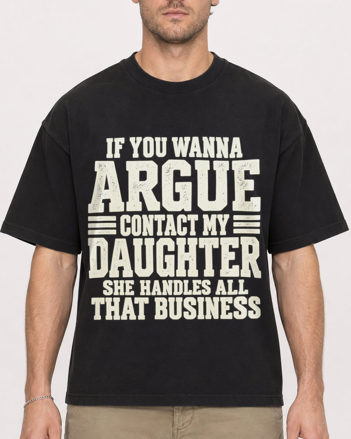 Mockup Boxy Heavyweight Tee Black male close-up 08