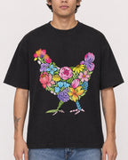 Mockup Boxy Heavyweight Tee Black male close-up 06