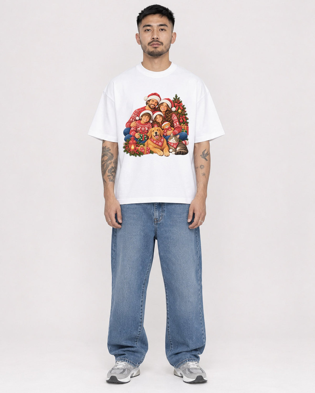 Mockup Boxy Heavyweight Tee White male full-body 12