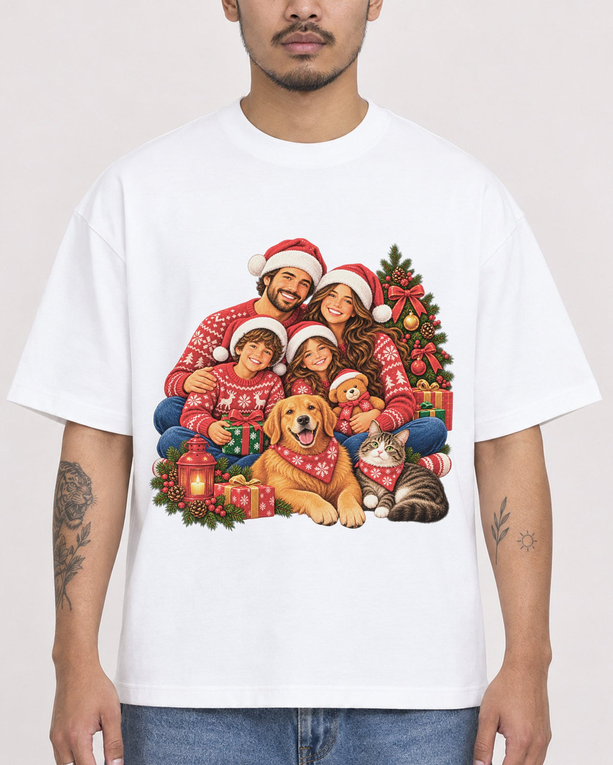 Mockup Boxy Heavyweight Tee White male close-up 12