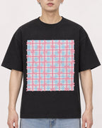 Mockup Boxy Heavyweight Tee Black male close-up 01