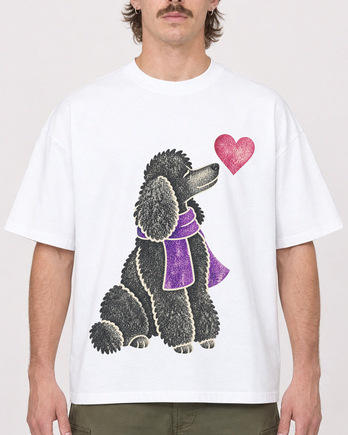 Mockup Boxy Heavyweight Tee White male close-up 29