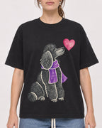 Mockup Boxy Heavyweight Tee Black female close-up 29