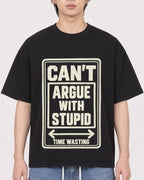 Mockup Boxy Heavyweight Tee Black male close-up 11