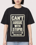 Mockup Boxy Heavyweight Tee Black female close-up 11