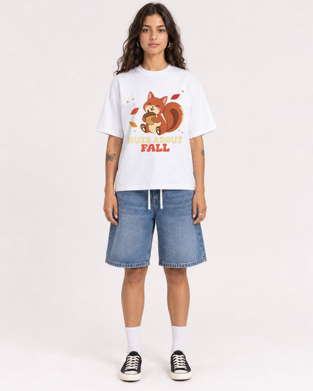 Mockup Boxy Heavyweight Tee White female full-body 06