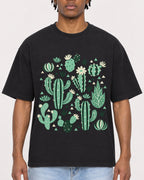 Mockup Boxy Heavyweight Tee Black male close-up 05