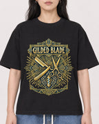 Mockup Boxy Heavyweight Tee Black female close-up 13