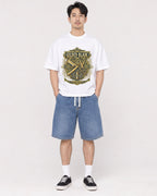 Mockup Boxy Heavyweight Tee White male full-body 13