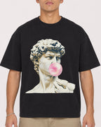 Mockup Boxy Heavyweight Tee Black male close-up 16