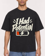 Mockup Boxy Heavyweight Tee Black male close-up 50