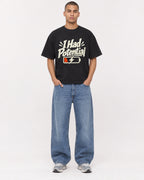 Mockup Boxy Heavyweight Tee Black male full-body 50