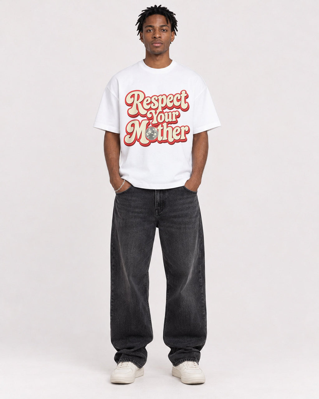 Mockup Boxy Heavyweight Tee White male full-body 05