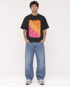 Mockup Boxy Heavyweight Tee Black male full-body 06