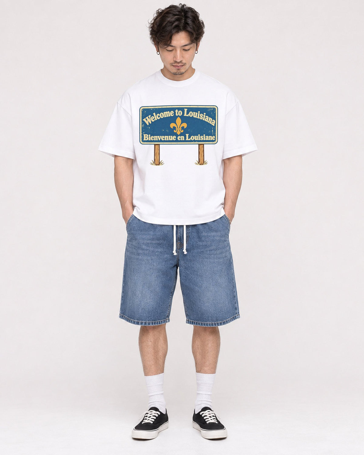 Mockup Boxy Heavyweight Tee White male full-body 03