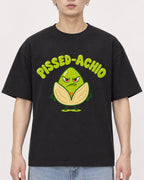 Mockup Boxy Heavyweight Tee Black male close-up 01