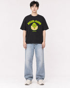 Mockup Boxy Heavyweight Tee Black male full-body 01