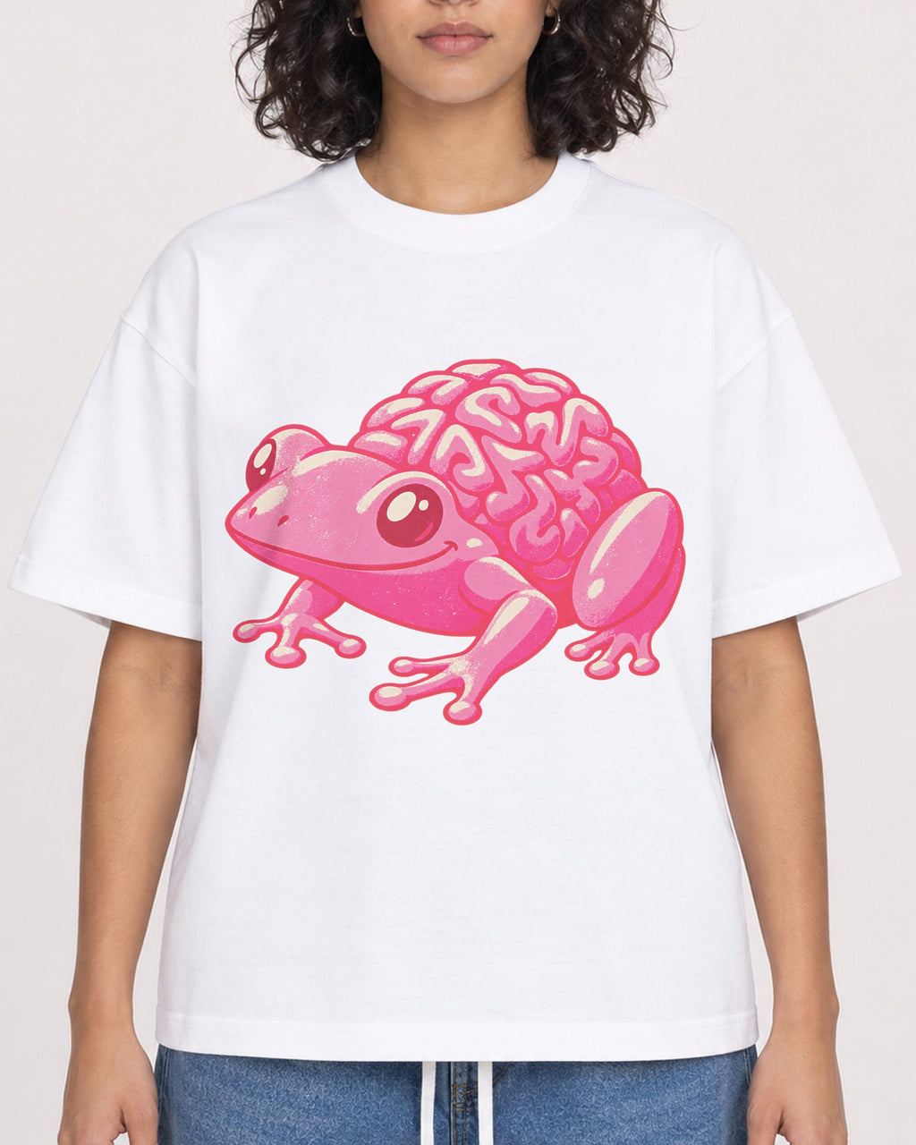 Mockup Boxy Heavyweight Tee White female close-up 26