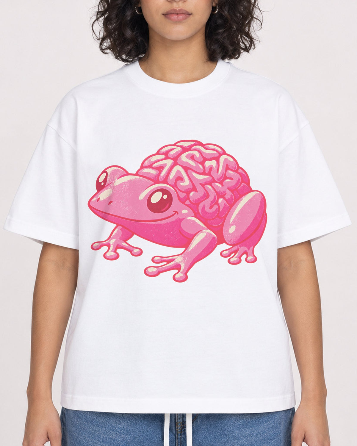 Mockup Boxy Heavyweight Tee White female close-up 26