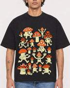 Mockup Boxy Heavyweight Tee Black male close-up 30