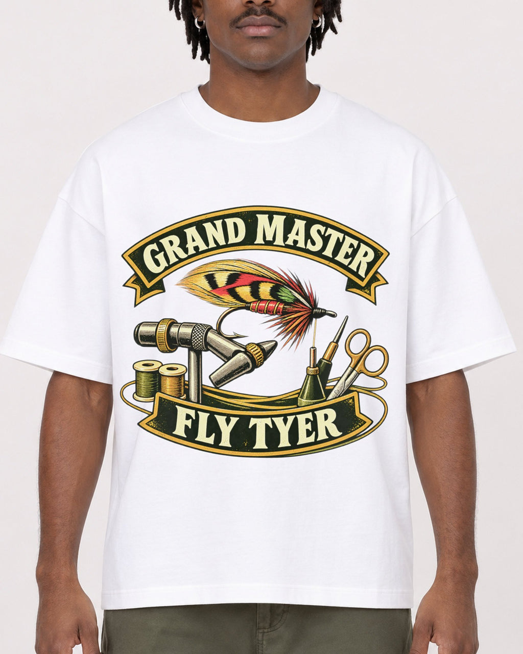 Mockup Boxy Heavyweight Tee White male close-up 04