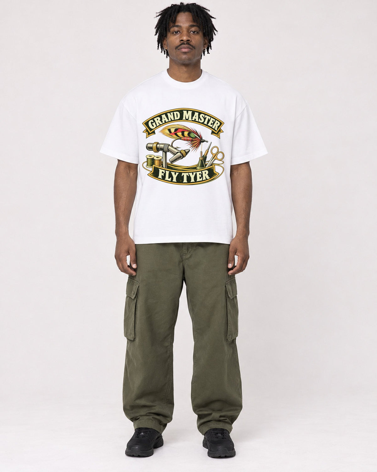 Mockup Boxy Heavyweight Tee White male full-body 04