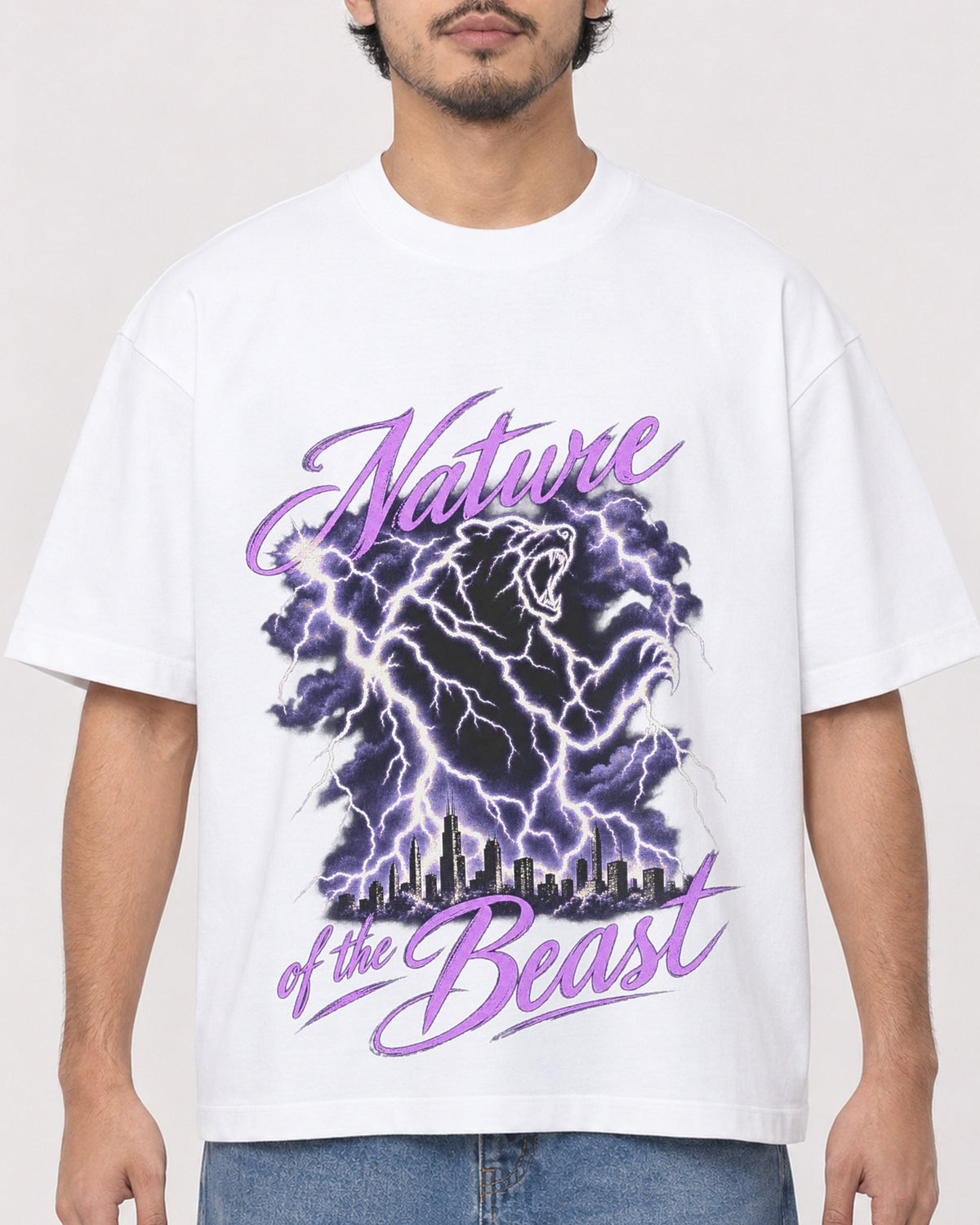 Mockup Boxy Heavyweight Tee White male close-up 02