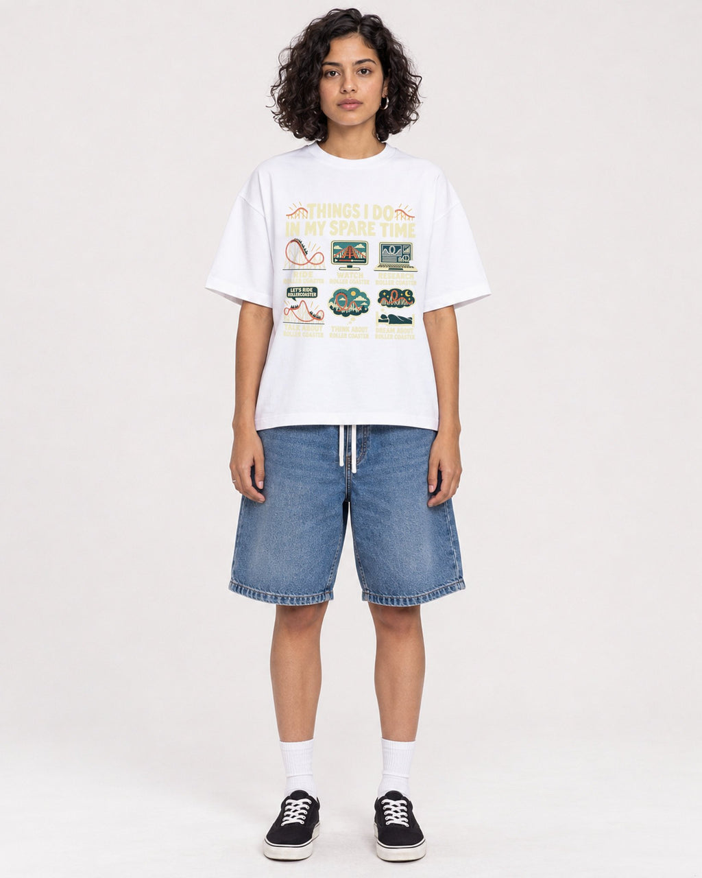 Mockup Boxy Heavyweight Tee White female full-body 26