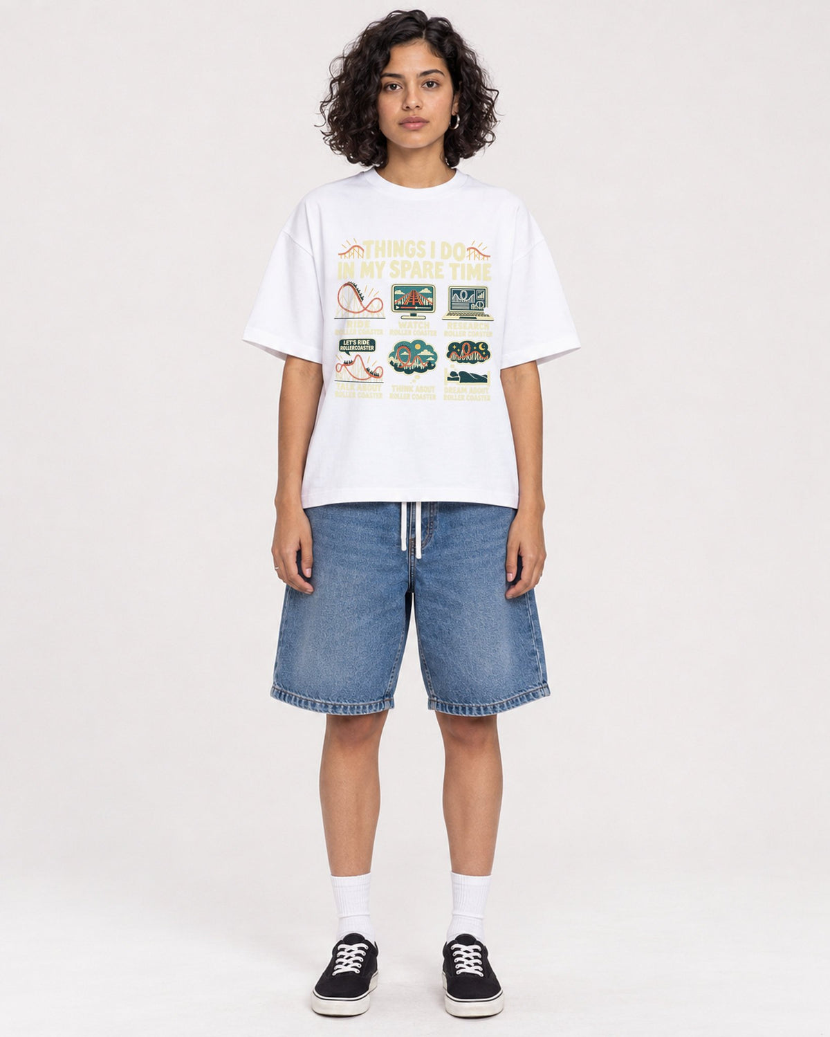 Mockup Boxy Heavyweight Tee White female full-body 26