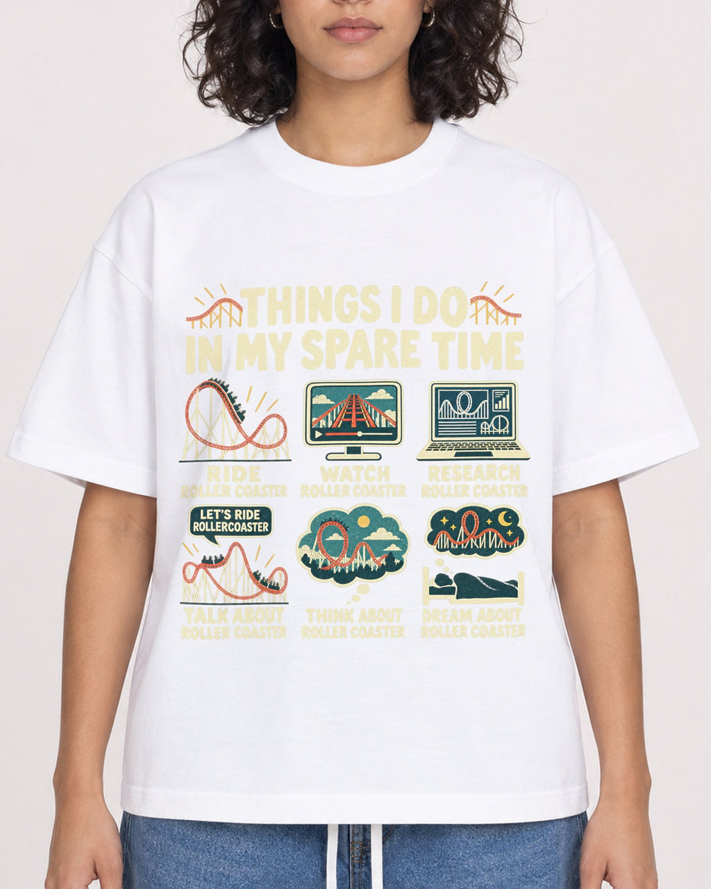 Mockup Boxy Heavyweight Tee White female close-up 26