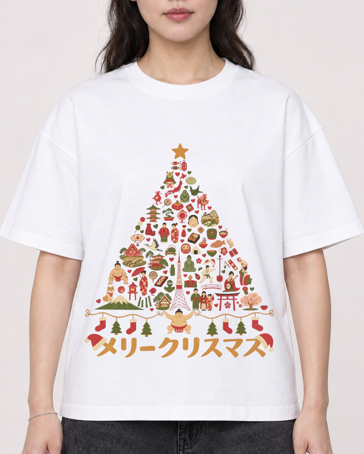 Mockup Boxy Heavyweight Tee White female close-up 03
