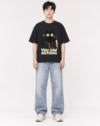 Mockup Boxy Heavyweight Tee Black male full-body 01