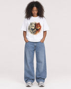 Mockup Boxy Heavyweight Tee White female full-body 05
