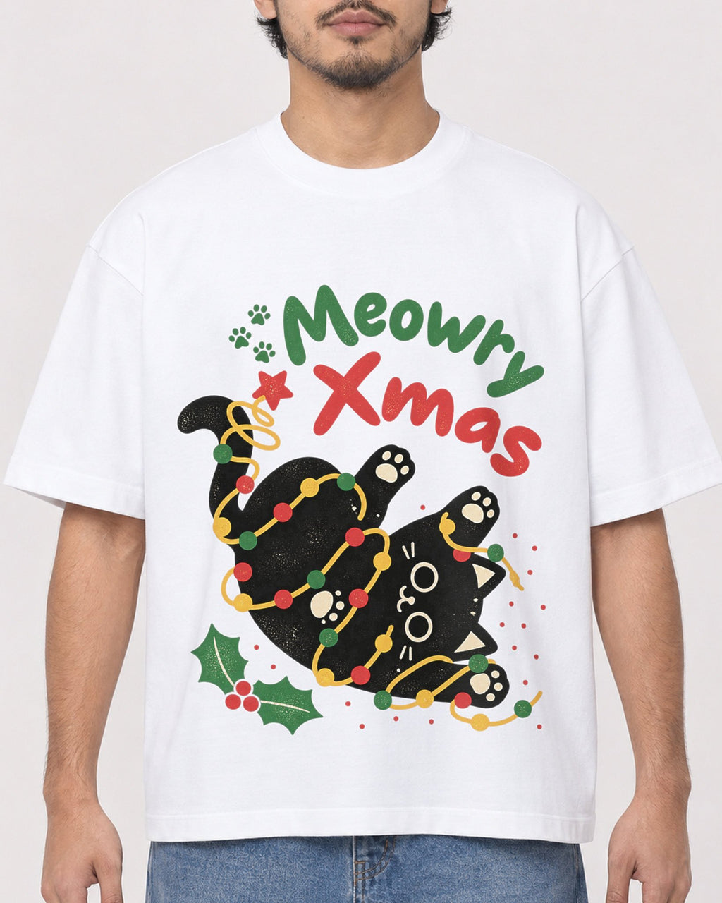 Mockup Boxy Heavyweight Tee White male close-up 02