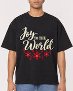 Mockup Boxy Heavyweight Tee Black male close-up 10