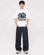 Mockup Boxy Heavyweight Tee White male full-body 01