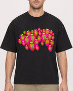Mockup Boxy Heavyweight Tee Black male close-up 08