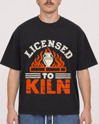 Mockup Boxy Heavyweight Tee Black male close-up 19