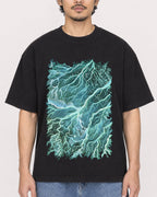 Mockup Boxy Heavyweight Tee Black male close-up 02