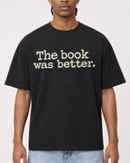 Mockup Boxy Heavyweight Tee Black male close-up 25