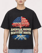 Mockup Boxy Heavyweight Tee Black male close-up 01