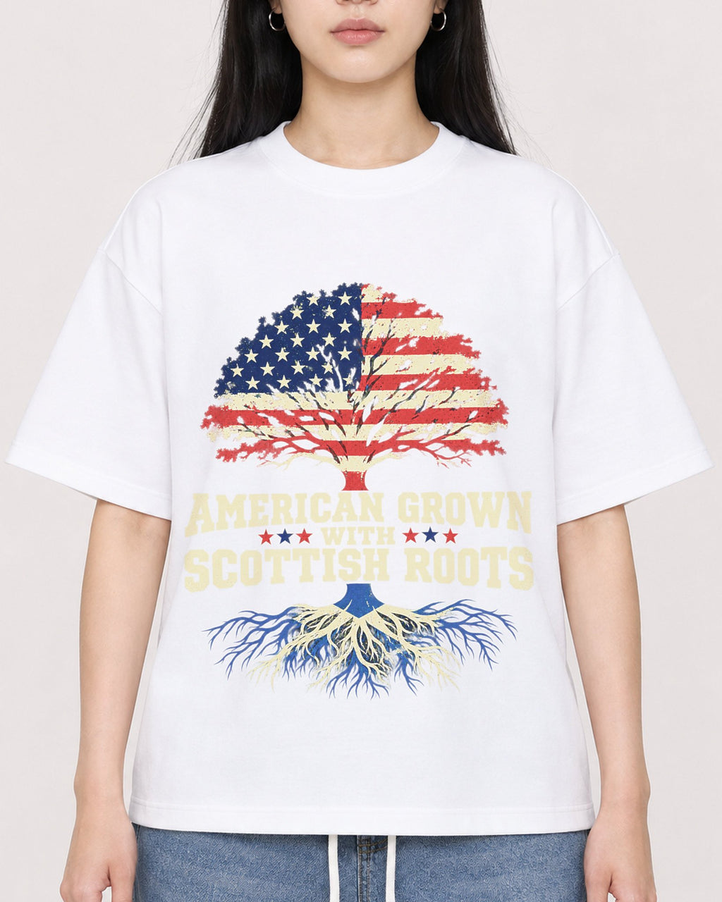 Mockup Boxy Heavyweight Tee White female close-up 01